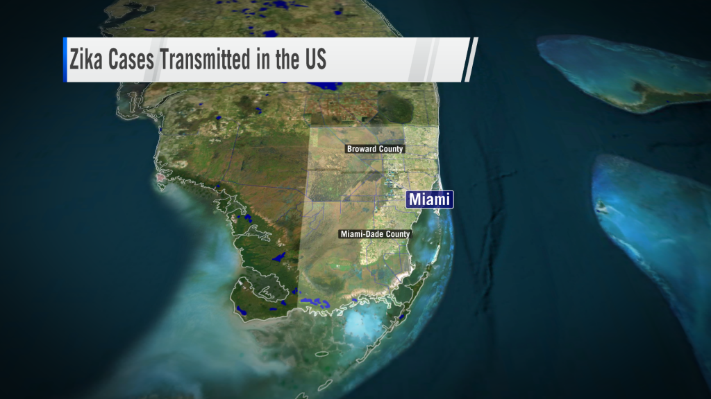 Map of Zika Virus Transmission in Florida