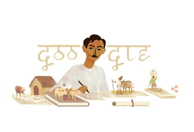 Google Doodles Munshi Premchand celebrating his 136th birthday