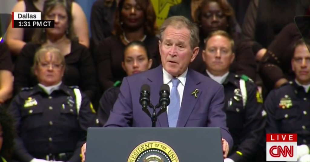 Former president George W. Bush honored the slain Dallas officers with a message of unity and empathy