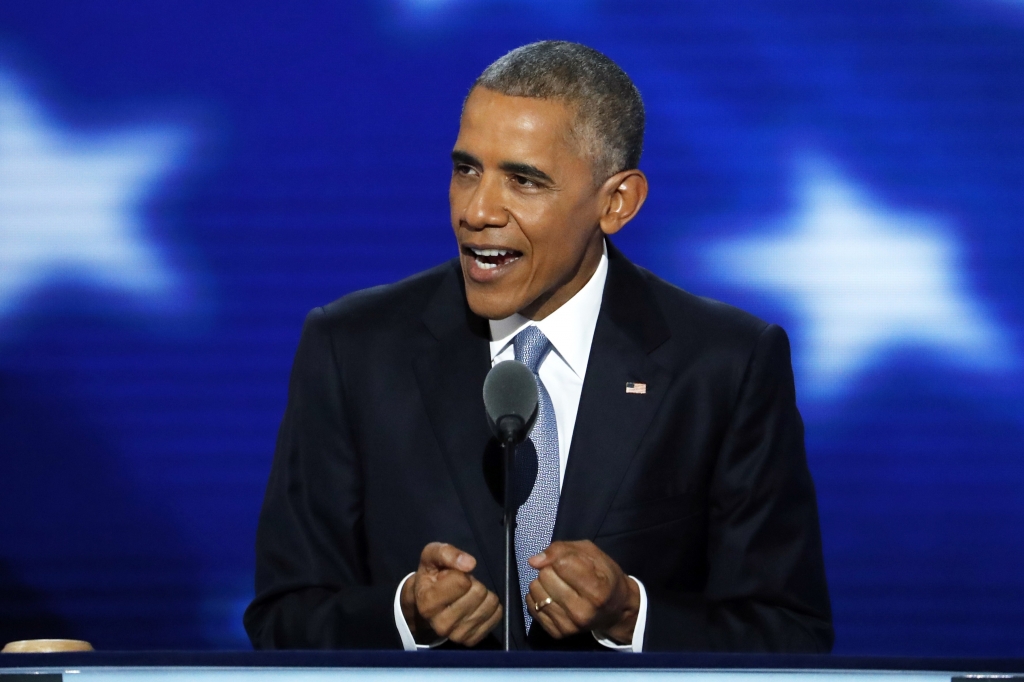 President Obama speaks Wednesday night at the Democratic National Convention in Philadelphia