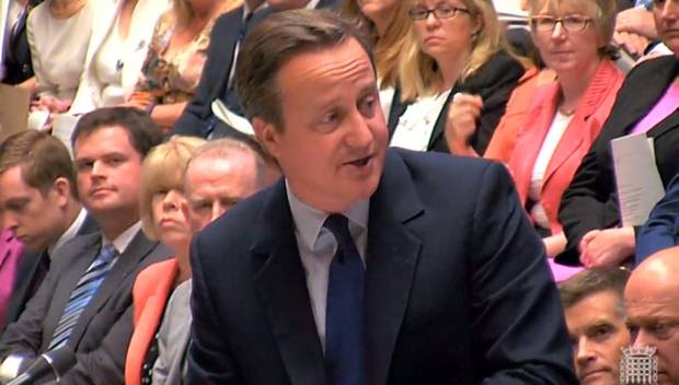 Prime Minister David Cameron speaks during his last Prime Minister's Questions in the House of Commons London. PRESS ASSOCIATION