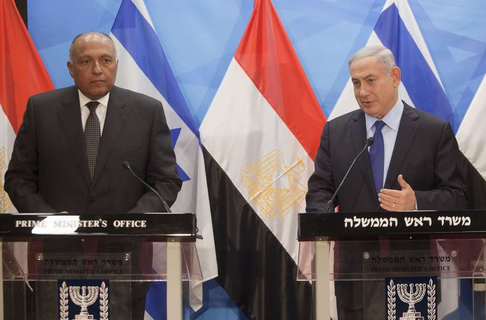 On rare Israel visit Egyptian FM calls for 2-state solution