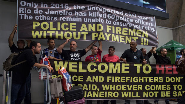 Protests over safety have been taking place at the Rio airport.                     Getty Images