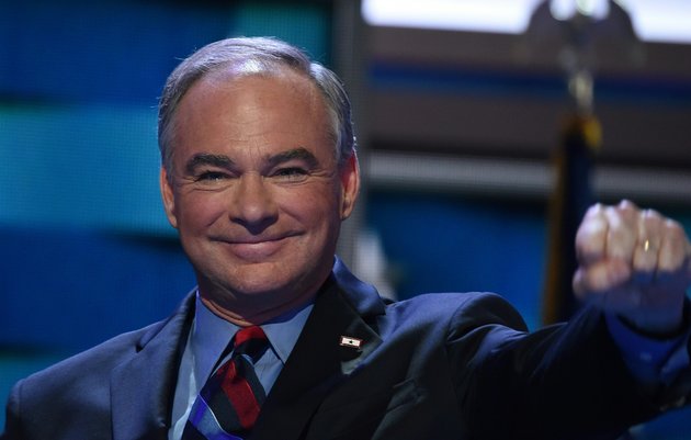 ROBYN BECK  Getty Images
Sen. Tim Kaine displayed a knack for slamming Donald Trump on Wednesday night