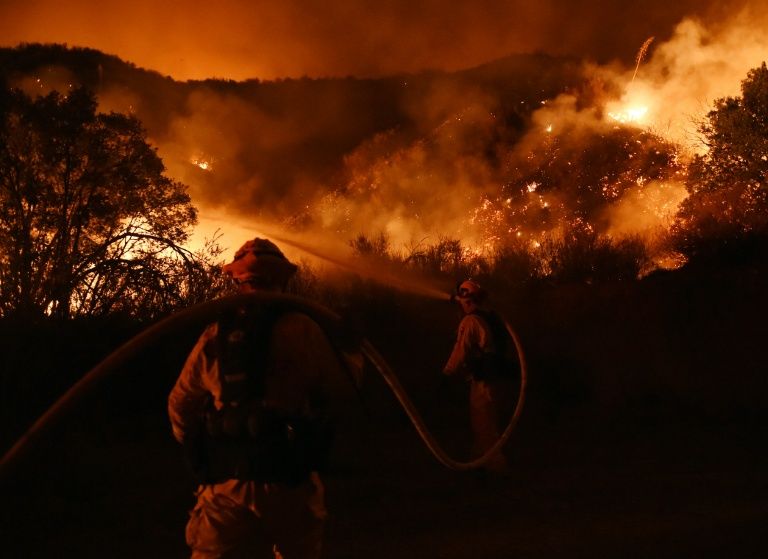 Raging wildfire engulfs California homes film set