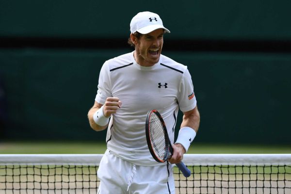 Britain's Andy Murray celebrates beating Czech Republic's Tomas