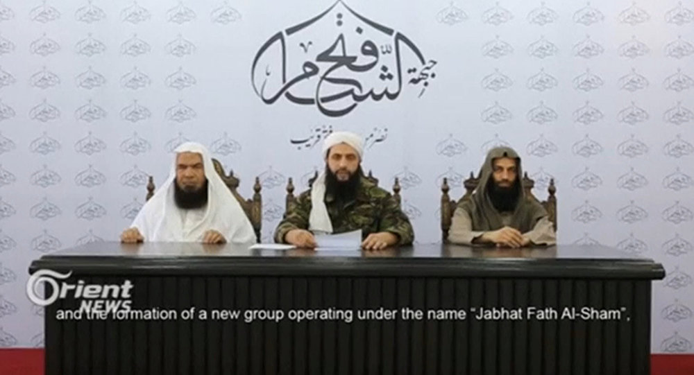 Renaming of Nusra Front Sign of Political Bankruptcy of Jihadists Supporters                REUTERS Orient TV  Handout via Reuters