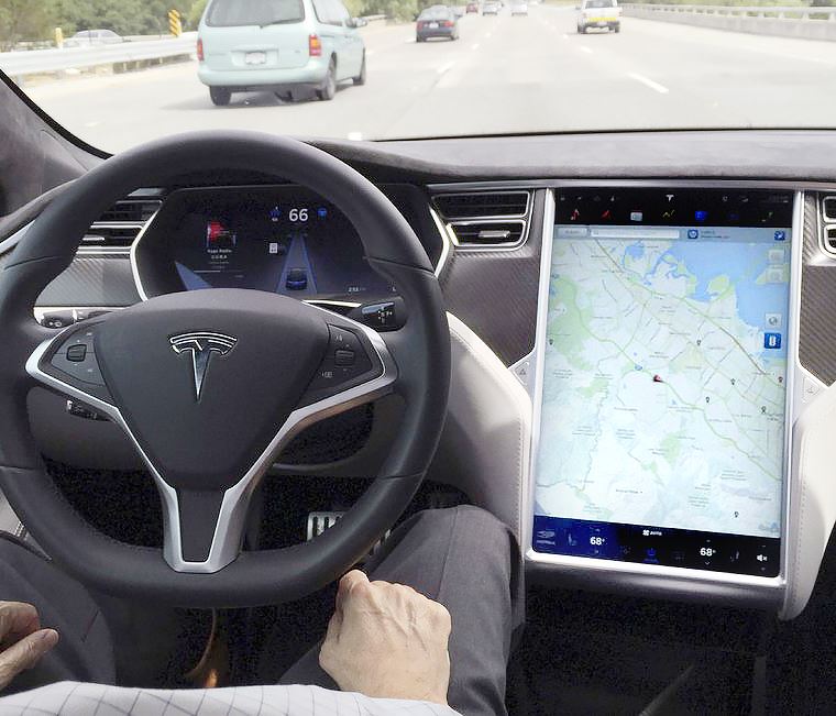 ReutersA Model S Tesla in Autopilot mode