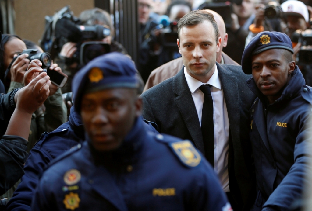 ReutersOscar Pistorius was led to his cell immediately after sentencing