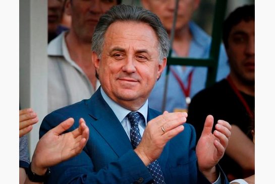 Russia's Sports Minister Vitaly Mutko applauds as he attends an the Russian Stars 2016 track and field competitions in Moscow Russia Thursday