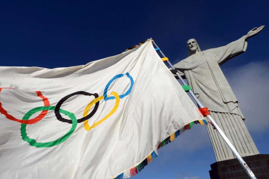 Janeiro's governor office shows the Olympic flag at the Christ the Redeemer statue — Rio de Janeiro's landmark — at the Corcovado hill