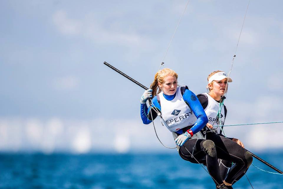 Helena Scutt left and Paris Henken will compete in the 49erFX sailing class boat during the 2016 Olympic Games in Rio de Janeiro