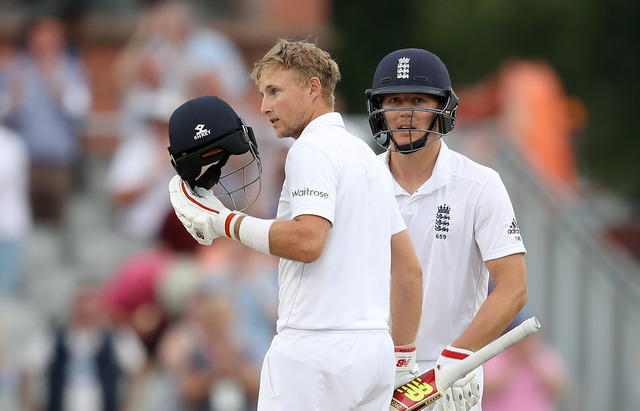 England's Joe Root celebrates his century