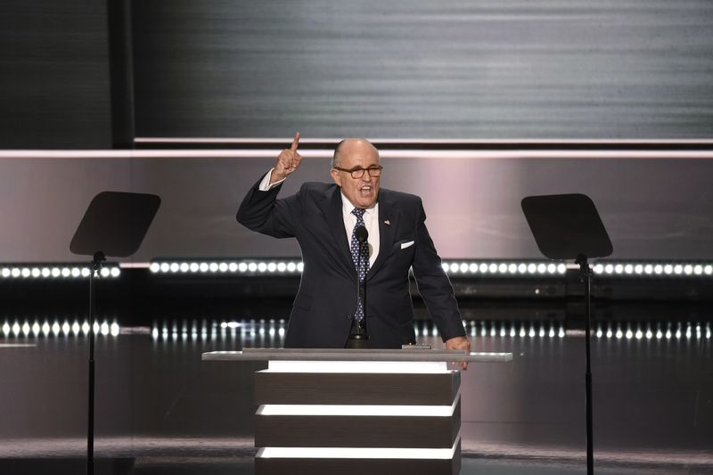 Mayor Rudy Giuliani speaks at the 2016 Republican National Convention in Cleveland Ohio