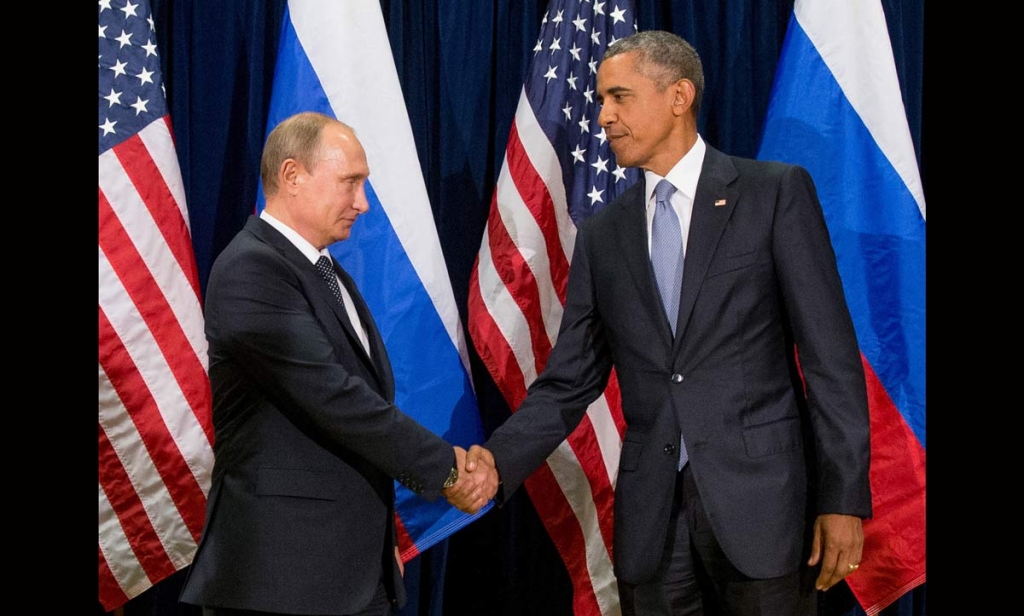 President Barack Obama shakes hands with Russian President President Vladimir Putin before a bilateral meeting at United Nations headquarters