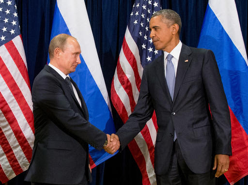 President Barack Obama shakes hands with Russian President President Vladimir Putin before a bilateral meeting at United Nations headquarters. President Barack Obama's decision to identify Russia as almost