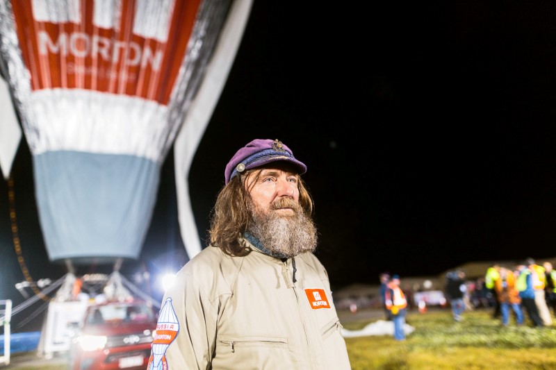 The balloon of Russian adventurer Fedor Konyukhov is seen after it lifted off in his attempt to break the world record for a solo hot-air balloon flight around the globe near Perth Australia in this image received