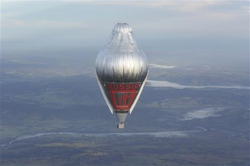 20 2016 by Morton Russian adventurer Fedor Konyukhov floats at more than 6,000 meters above an area close to Northam in Western Australia state in his helium and hot-air balloon