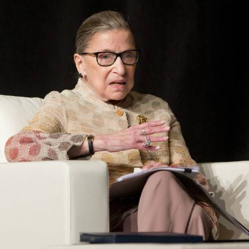 Supreme Court Justice Ruth Bader Ginsburg takes part in a conference in Saratoga Springs N.Y. Ginsburg says she doesn’t want to think about the possibility of Donald Trump winning the White House and pre