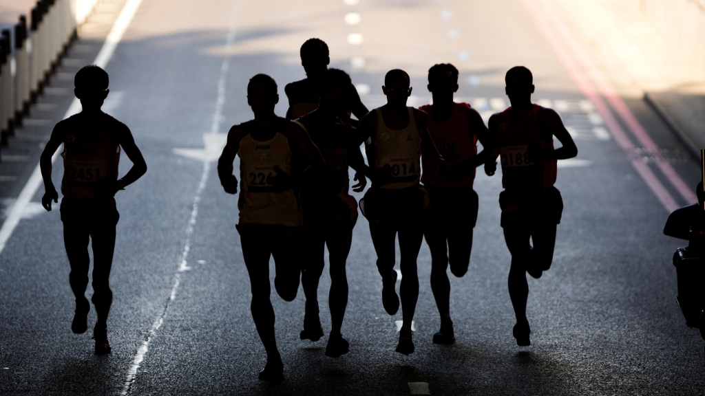 Runners compete in the marathon at the 2012 Paralympics in London. The International Paralympic Committee said Friday it is investigating reports of widespraed doping among Russia's disabled athletes and is considering banning the entire Russian team