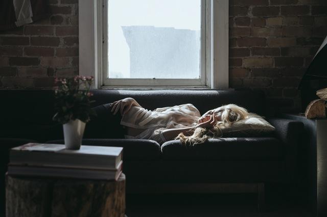 Woman on couch