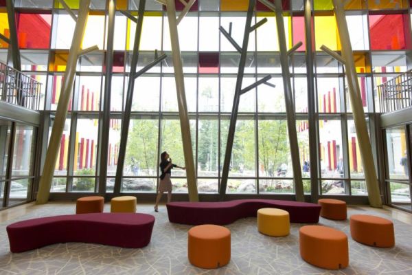 The lobby of the new Sandy Hook Elementary