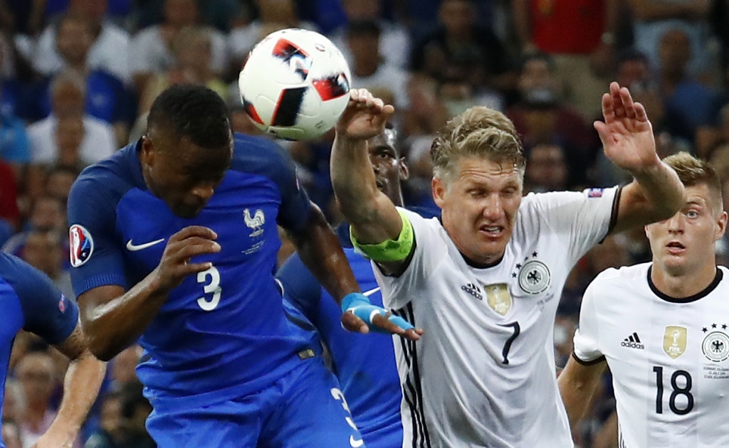 Schweinsteiger handled from a corner on the stroke of half-time to give France the advantage Michael Dalder  Reuters