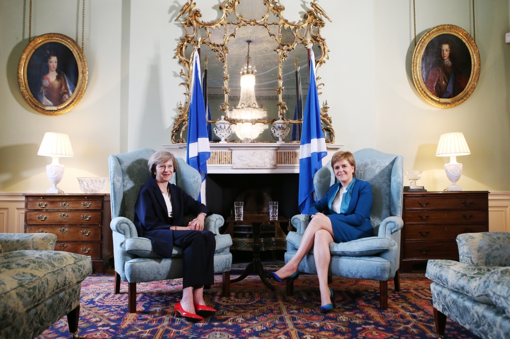 British Prime Minister Theresa May meets with First Minister Nicola Sturgeon at Bute House