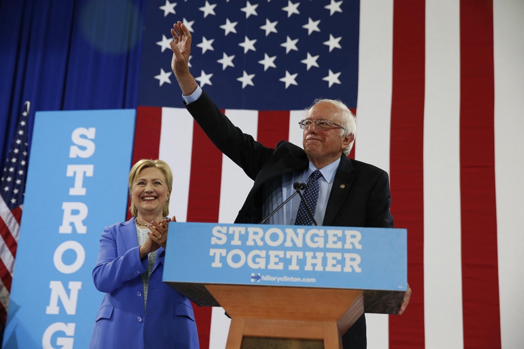 Sen. Bernie Sanders endorsed the presidential candidacy of Hillary Clinton at a rally Tuesday in Portsmouth New Hampshire