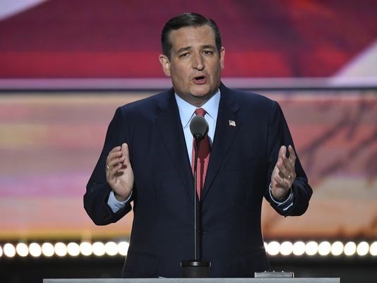 Sen. Ted Cruz R-Texas speaks during the 2016 Republican National Convention in Cleveland Ohio