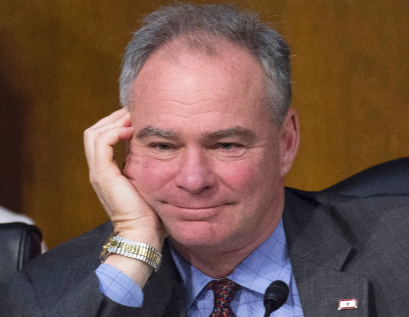 Sen. Tim Kaine D-Va. at a hearing in April 2016.			Joe Gromelski  Stars and Stripes					
		Buy a print