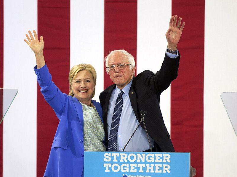 Senator Bernie Sanders officially endorsed Hillary Clinton at a rally in Portsmouth New Hampshire