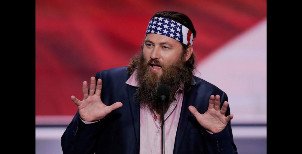 Willie Robertson CEO of Duck Commander and Buck Commander speaks during the opening day of the Republican National Convention in Cleveland Monday