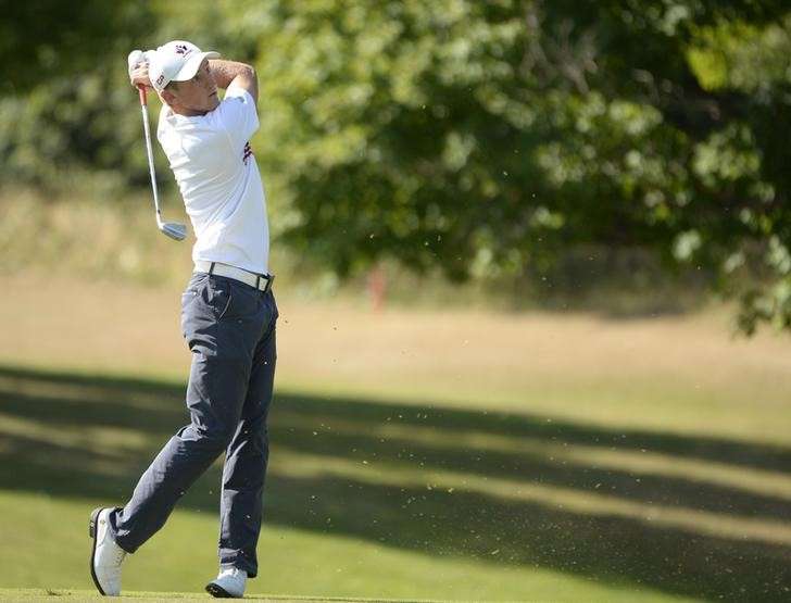 Jul 23 2016 Oakville Ontario CAN Jared du Toit hits a shot from the fairway on the sixteenth the hole during the third round of the RBC Canadian Open golf tournament at Glen Abbey Golf Club. Mandatory Credit Eric Bolte-USA TODAY Sports