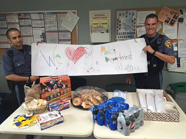 Some of the items and messages of support the community has sent Jackson Police recently