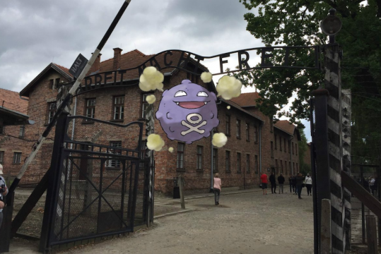 Some users of the new game have found virtual Pokémon at the Auschwitz museum