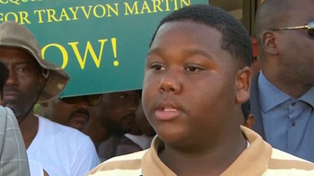 Cameron Sterling 15 addresses the media in Baton Rouge Louisiana. He said his father Alton Sterling