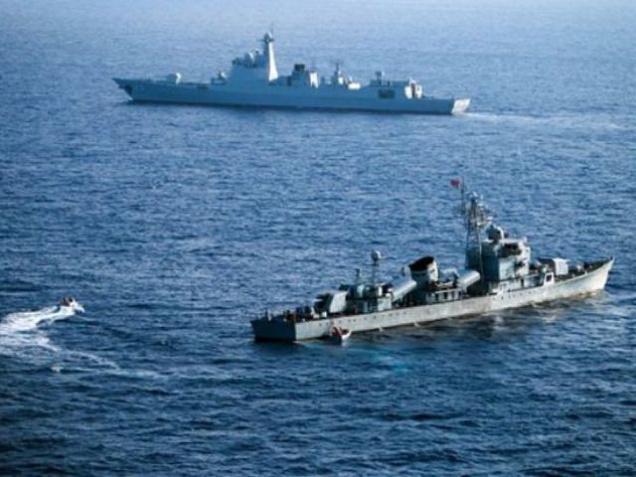 2016 shows crewmembers of China's South Sea Fleet taking part in a drill in the Xisha Islands or the Paracel Islands in the South China Sea. China and Russia will hold joint naval exercises in the SCS in September Beijing