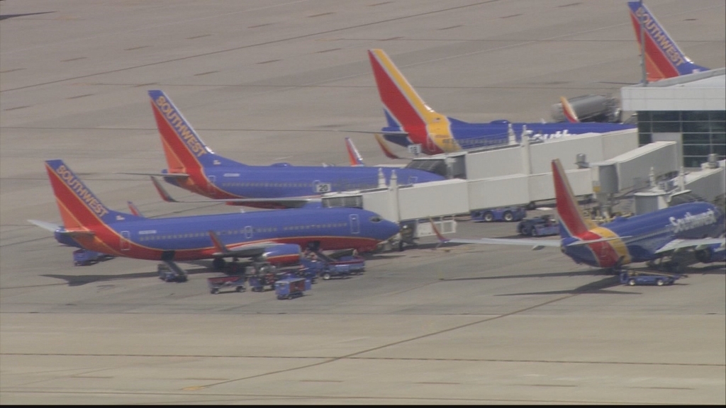 Southwest planes at Love Field in Dallas