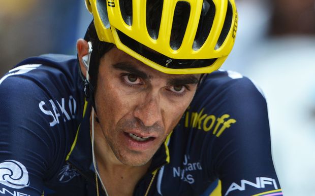 Spanish cyclist Alberto Contador competes at Tour de France