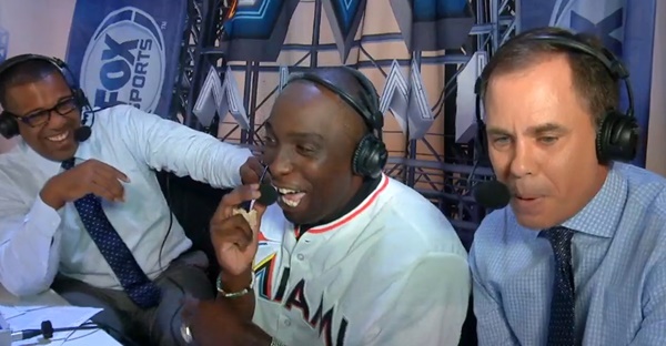 Dontrelle Willis has great reaction to Giancarlo Stanton home run (Video)