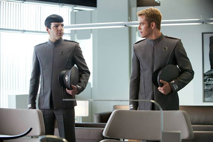 Zachary Quinto as Mr. Spock left and Chris Pine as Capt. Kirk lead the cast of'Star Trek Beyond' which opens in theaters July 22