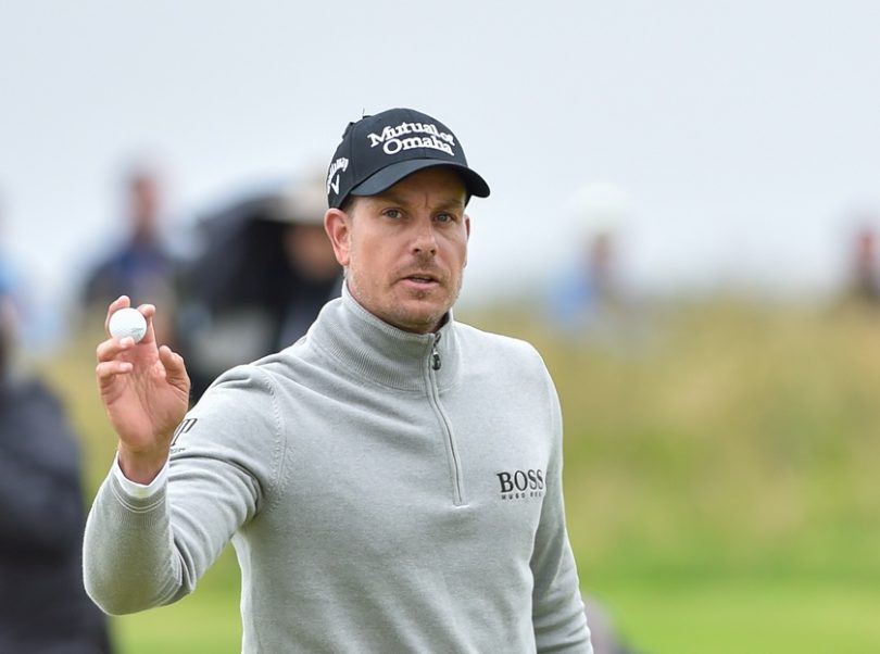 Jul 16 2016 Ayrshire SCT Henrik Stenson acknowledges the crowd after a birdie on the 3rd green during the third round of the 145th Open Championship golf tournament at Royal Troon Golf Club- Old Course. Mandatory Credit Steve Flynn-USA TODAY S