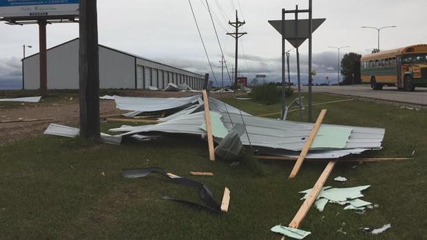 Storm damage in Lake Park Minn. on Sunday