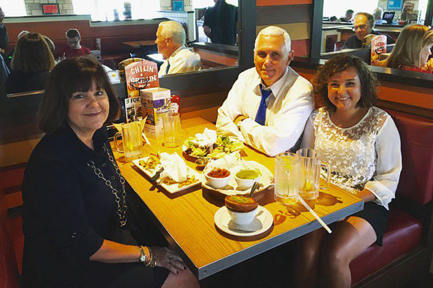 Mike Pence and family visit Chili's in New York City New York USA