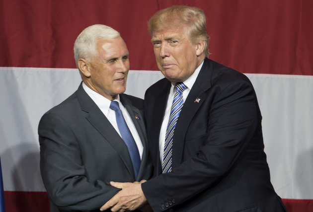 Tasos Katopodis  AFP  Getty Images
Donald Trump greets Mike Pence during a campaign rally in Indiana on Tuesday