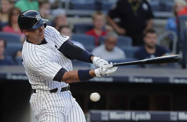 Alex Rodriguez back taking grounders at first base