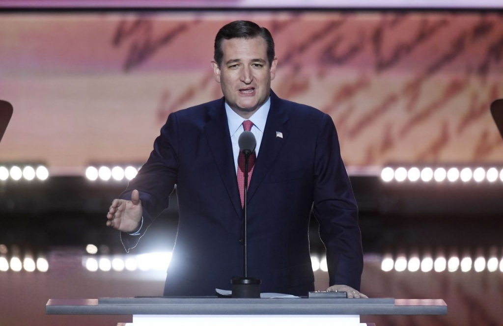 Texas Sen. Ted Cruz speaks during the third day of the Republican National Convention in Cleveland