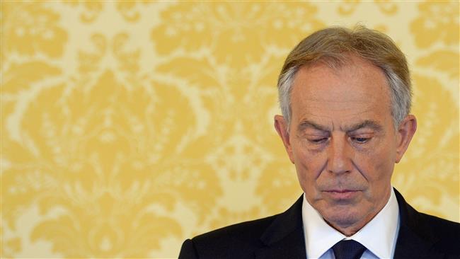 Former British Prime Minister Tony Blair speaks during a news conference in London