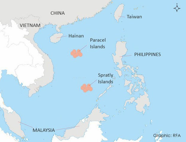 The South China Sea. 
 
	 RFA